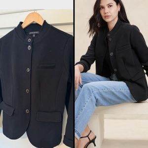 Banana Republic - Black - military Pique Blazer - size S